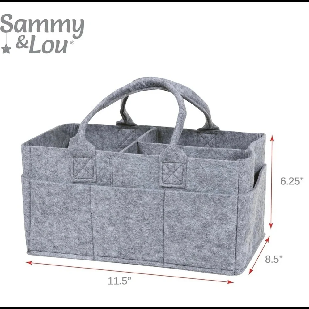 Sammy & Lou Collapsible Felt Storage Caddy Light Gray Organizer